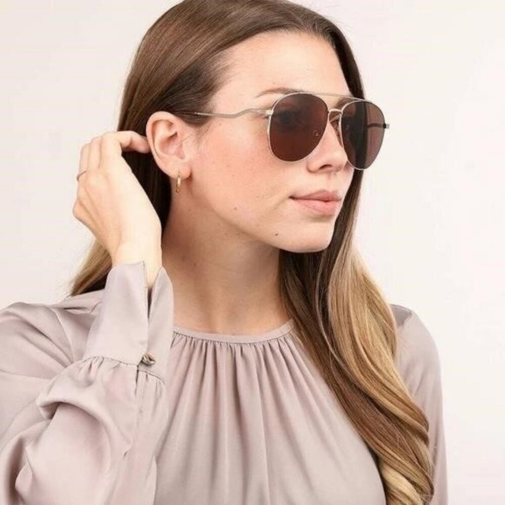 💯 - New Authentic Gucci Brown Pilot Ladies Sunglasses GG0969S 002